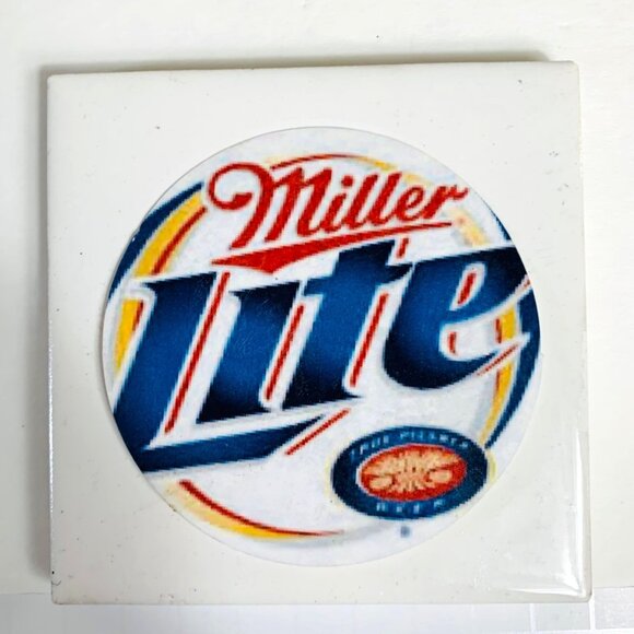 Beer Tile Drink Coaster Set of 6 Ceramic Man Cave Home Bar Decor Tiki Party - Picture 4 of 12